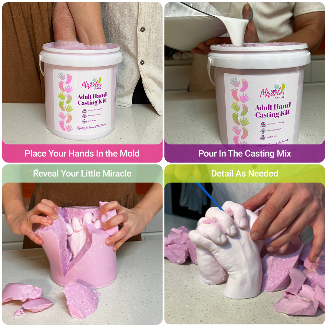 process of how to hand cast with adult hand casting kit