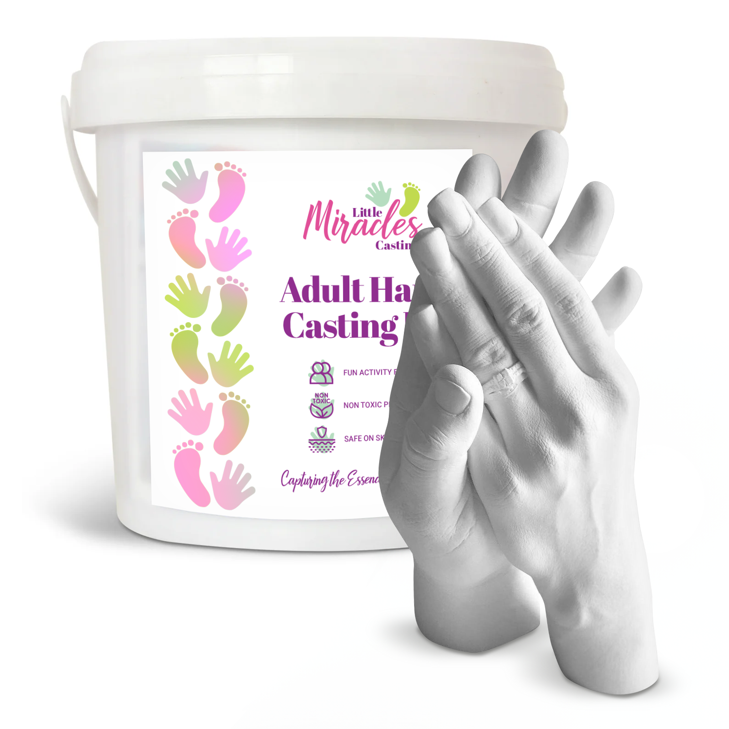 adult hand casting kit with casted hands